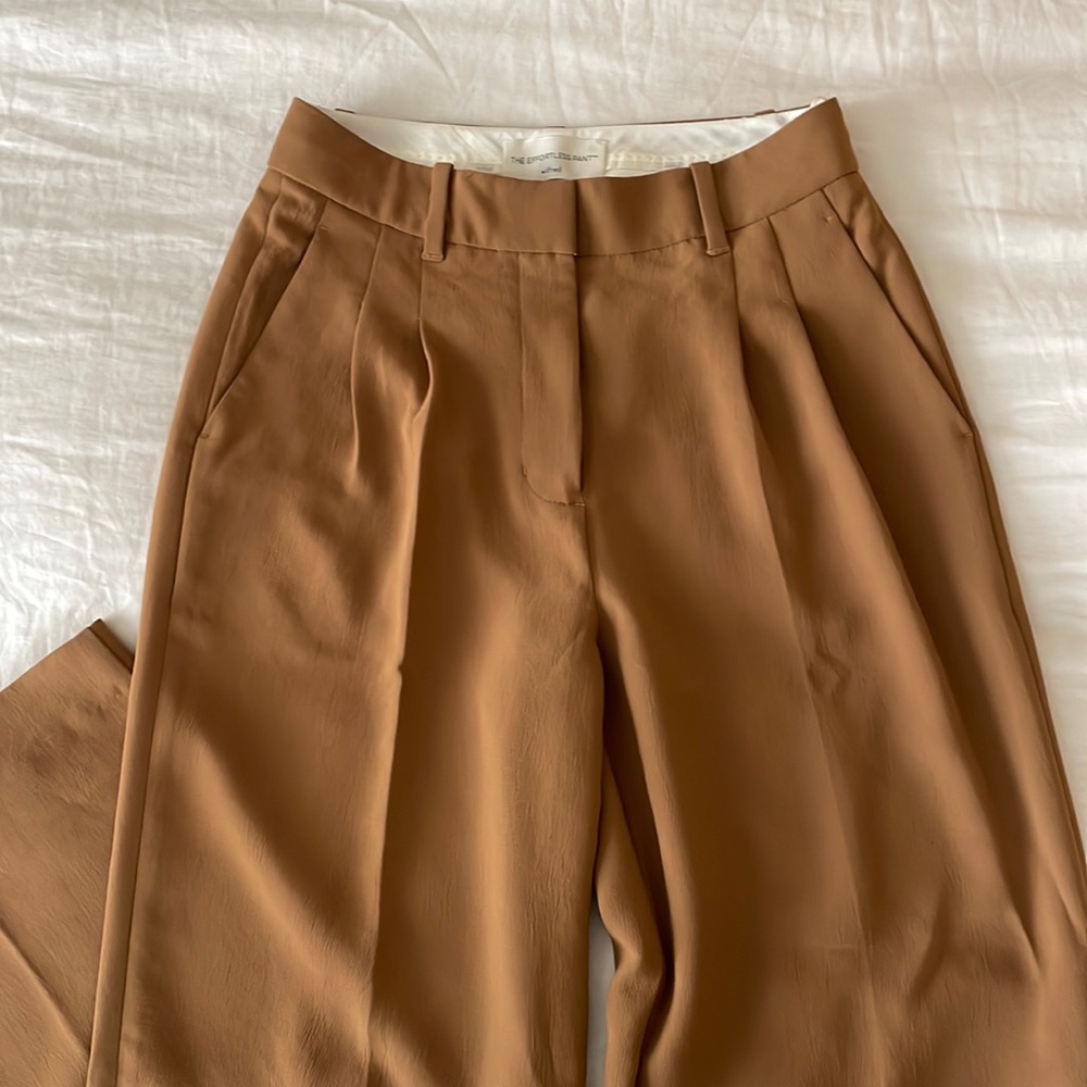 The Effortless Pant by Wilfred in Camel - wide leg. Size 4.